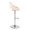 Fabrico Contemporary Adjustable Bar Stool in Chrome with Rounded T Footrest and Cream Faux Leather- Set of 2 — side view