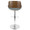 Fabrizzi table in Chrome Metal, Walnut Wood, Blue Fabric, back view