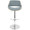Fabrizzi table in Chrome Metal, Walnut Wood, Blue Fabric, front view