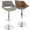 Fabrizzi table in Chrome Metal, Walnut Wood, Grey Noise Fabric