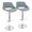 Fabrizzi Mid-Century Modern Adjustable Barstool with Swivel in Walnut Wood and Blue Fabric with Rounded T Footrest- Set of 2 — pair view