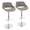 Fabrizzi Mid-Century Modern Adjustable Barstool with Swivel in Chrome Metal, Walnut Wood and Grey Noise Fabric with Rounded T Footrest- Set of 2 — pair view