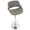 Fabrizzi Mid-Century Modern Adjustable Barstool with Swivel in Chrome Metal, Walnut Wood and Grey Noise Fabric with Rounded T Footrest- Set of 2 — lifestyle photo 2