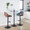 Fabrizzi Mid-Century Modern Adjustable Barstool in Walnut Wood, Black Metal and Blue Fabric with Rounded T Footrest- Set of 2 — lifestyle photo 4