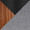 Folia table in Black Metal, Walnut Wood, Grey Fabric, upholstery or finish swatch