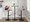 Folia Mid-Century Modern Adjustable Barstool with Swivel in Black Metal, Walnut Wood and Grey Fabric with Rounded T Footrest- Set of 2 — lifestyle photo 1