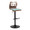 Folia Mid-Century Modern Adjustable Barstool with Swivel in Black Metal, Walnut Wood and Teal Fabric with Rounded T Footrest- Set of 2 — product view