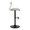 Folia Mid-Century Modern Adjustable Barstool with Swivel in Black Metal, Walnut Wood and Teal Fabric with Rounded T Footrest- Set of 2 — side view