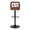 Folia Mid-Century Modern Adjustable Barstool with Swivel in Black Metal, Walnut Wood and Teal Fabric with Rounded T Footrest- Set of 2 — back view