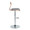 Folia Mid-Century Modern Adjustable Barstool with Swivel in Chrome Metal, Walnut Wood and Grey Fabric with Rounded T Footrest- Set of 2 — side view