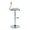 Folia table in Chrome Metal, Walnut Wood, Teal Fabric, side view, featuring swivel and adjustable height