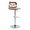 Folia table in Chrome Metal, Walnut Wood, Teal Fabric, back and side view, featuring swivel and adjustable height