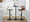 Folia table in Black Metal, Walnut Wood, Black PU, featuring swivel and adjustable height