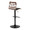 Folia table in Black Metal, Walnut Wood, Black PU, back and side view, featuring swivel and adjustable height