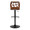 Folia table in Black Metal, Walnut Wood, Black PU, back view, featuring swivel and adjustable height