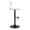 Folia Mid-Century Modern Adjustable Barstool with Swivel in Black Metal, Zebra Wood and Cream Faux Leather with Rounded T Footrest - Set of 2 — side view