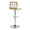 Folia table in Chrome Metal, Zebra Wood, Cream PU, back and side view, featuring swivel and adjustable height