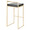 Fuji Contemporary Barstool in Gold with Black Faux Leather- Set of 2 — rear three-quarter view