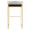 Fuji Contemporary Barstool in Gold with Black Faux Leather- Set of 2 — back view