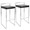 Fuji bar stool in Stainless Steel, Black PU, coordinated set view