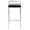Fuji bar stool in Stainless Steel, Black PU, front view