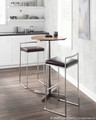 Fuji bar stool in Stainless Steel, Brown PU