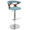 Gardenia table in Chrome Metal, Walnut Wood, Teal Fabric, product view