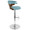 Gardenia table in Chrome Metal, Walnut Wood, Teal Fabric, side view