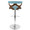 Gardenia table in Chrome Metal, Walnut Wood, Teal Fabric, back view