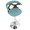 Gardenia Mid-Century Modern Adjustable Barstool with Swivel in Chrome Metal, Walnut Wood and Teal Fabric with Rounded T Footrest — lifestyle photo 2
