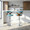 Gardenia Mid-Century Modern Adjustable Barstool with Swivel in Chrome Metal, Walnut Wood and Teal Fabric with Rounded T Footrest — lifestyle photo 5