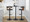 Gardenia Contemporary Adjustable Barstool with Swivel in Black Metal, Walnut Wood and Charcoal Fabric with Rounded T Footrest- Set of 2 — lifestyle photo 1