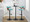 Gardenia Contemporary Adjustable Barstool with Swivel in Black Metal, Walnut Wood and Teal Fabric with Rounded T Footrest- Set of 2 — lifestyle photo 2