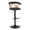Gardenia table in Whitewashed Wood, Black Metal, Charcoal Fabric, product view, featuring swivel and upholstered seat