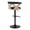 Gardenia table in Whitewashed Wood, Black Metal, Charcoal Fabric, back and side view, featuring swivel and upholstered seat