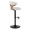 Gardenia Contemporary Adjustable Barstool with Swivel in Whitewashed Wood, Black Metal and Cream Fabric with Rounded T Footrest- Set of 2 — side view