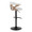 Gardenia Contemporary Adjustable Barstool with Swivel in Whitewashed Wood, Black Metal and Cream Fabric with Rounded T Footrest- Set of 2 — rear three-quarter view