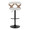 Gardenia Contemporary Adjustable Barstool with Swivel in Whitewashed Wood, Black Metal and Cream Fabric with Rounded T Footrest- Set of 2 — front view