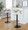 Gardenia Contemporary Adjustable Barstool with Swivel in Whitewashed Wood, Black Metal and Cream Fabric with Rounded T Footrest- Set of 2 — lifestyle photo 3