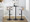 Gardenia Contemporary Adjustable Barstool with Swivel in Whitewashed Wood, Black Metal and Light Grey Fabric with Rounded T Footrest- Set of 2 — lifestyle photo 1