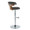 Gardenia table in Chrome Metal, Walnut Wood, Charcoal Fabric, side view, featuring swivel and upholstered seat