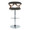 Gardenia table in Chrome Metal, Walnut Wood, Charcoal Fabric, front view, featuring swivel and upholstered seat