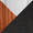 Gardenia table in Chrome Metal, Walnut Wood, Charcoal Fabric, upholstery or finish swatch