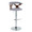 Gardenia Mid-Century Modern Adjustable Barstool with Swivel in Chrome Metal, Walnut Wood and Light Grey Fabric with Rounded T Footrest- Set of 2 — product view