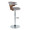 Gardenia Mid-Century Modern Adjustable Barstool with Swivel in Chrome Metal, Walnut Wood and Light Grey Fabric with Rounded T Footrest- Set of 2 — side view