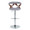 Gardenia Mid-Century Modern Adjustable Barstool with Swivel in Chrome Metal, Walnut Wood and Light Grey Fabric with Rounded T Footrest- Set of 2 — front view