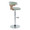 Gardenia table in Chrome Metal, Whitewashed Wood, Seafoam Green Fabric, side view, featuring swivel and upholstered seat