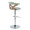 Gardenia table in Chrome Metal, Whitewashed Wood, Seafoam Green Fabric, back and side view, featuring swivel and upholstered seat