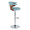 Gardenia table in Chrome Metal, Walnut Wood, Teal Fabric, side view, featuring swivel and upholstered seat
