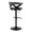 Gardenia Contemporary Adjustable Barstool with Swivel in Black Wood, Black Metal and Grey Faux Leather with Rounded T Footrest- Set of 2 — rear three-quarter view
